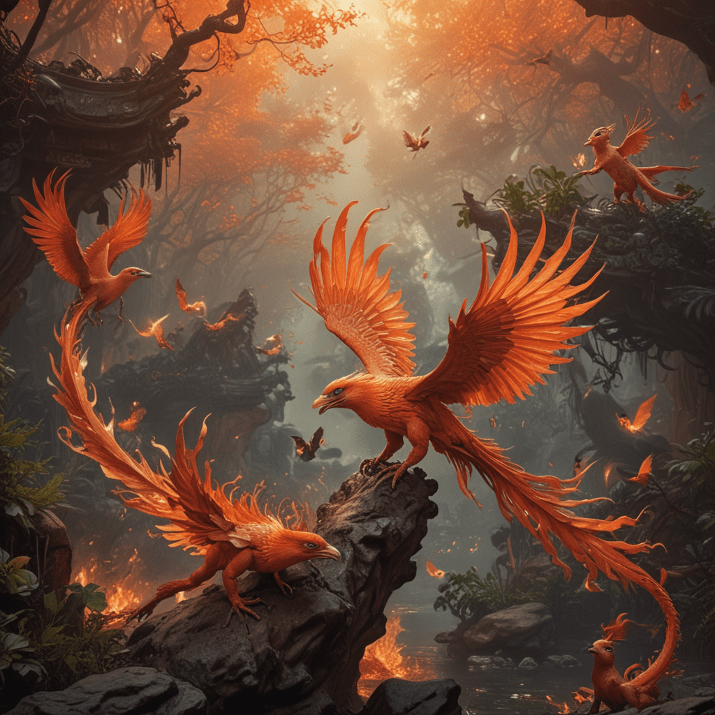 Chinese Mythological Creatures of Fire: Vermilion Birds and Salamanders