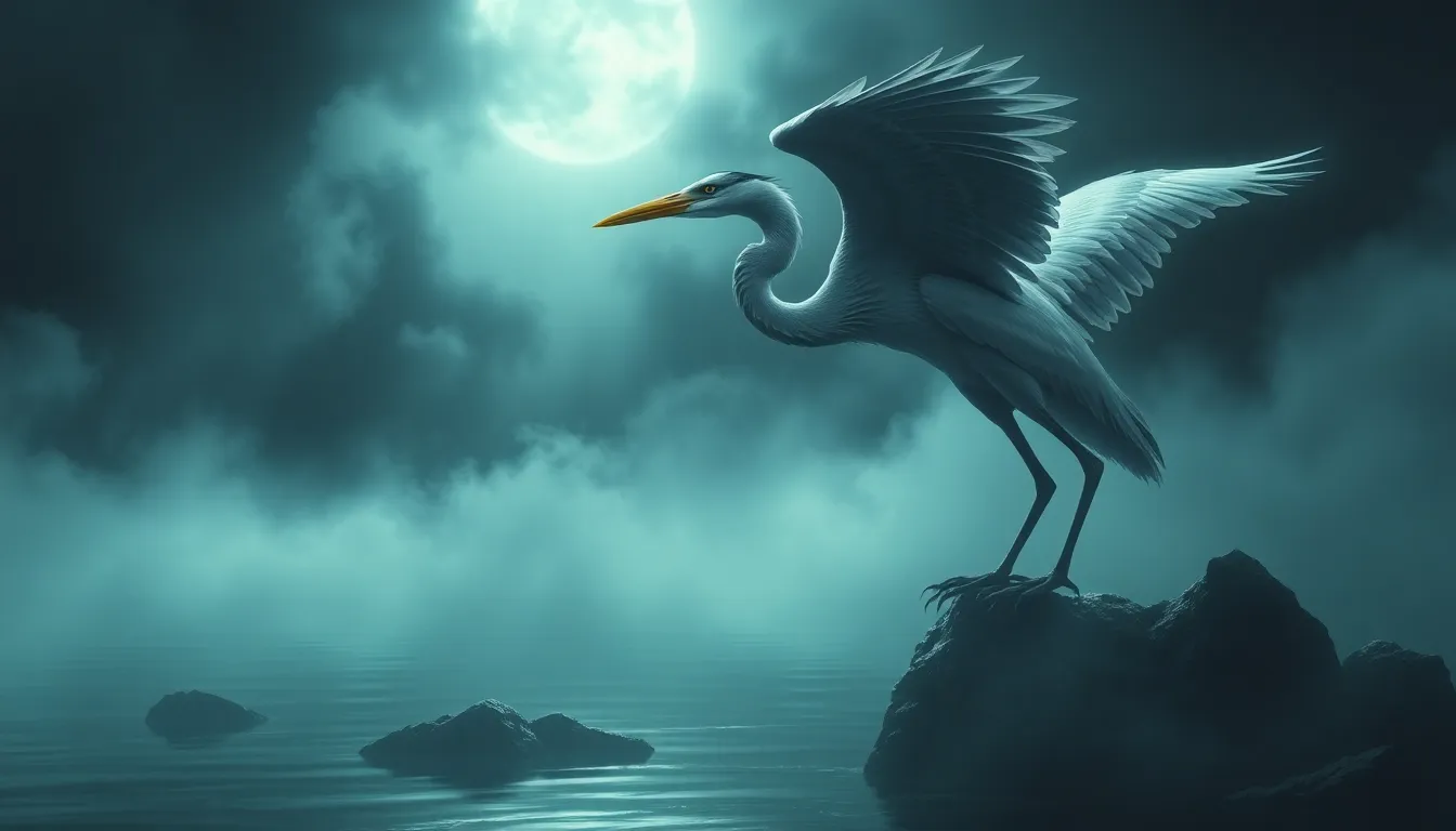 The Sacred Heron: Patience and Grace in Mythology